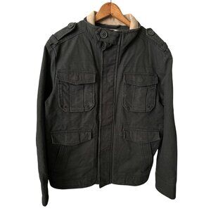 RIG UTILITY Coat Black Heavyweight Cotton Coat Buffalo Plaid JUXTAPOSITION XL